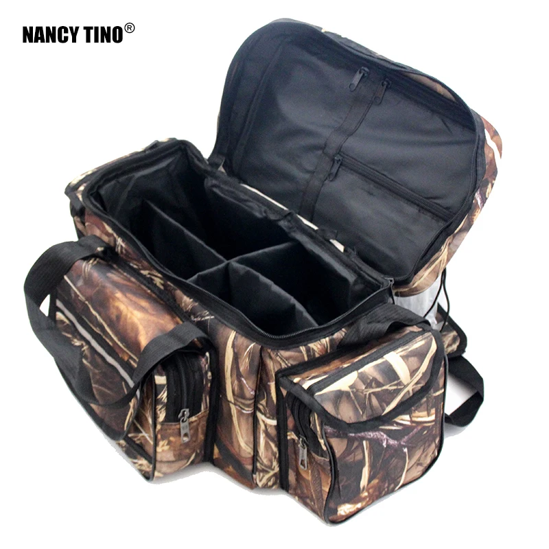 NANCY TINO Multifunctional Fishing Bag Portable Fishing Lure Bag Waist Shoulder Outdoor Storage Bag Fishing Tackle Equipment
