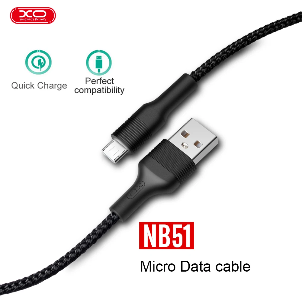 

XO Micro Usb Data cable Fast charging for Xiaomi Redmi Note good quality usb quick charge Micro Usb red black Data cable