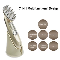Electric Laser Hair Growth Comb Anti Hair Loss Brush RF Nano Red Light Luminotherapy Infrared Vibration Massage Hair Styling