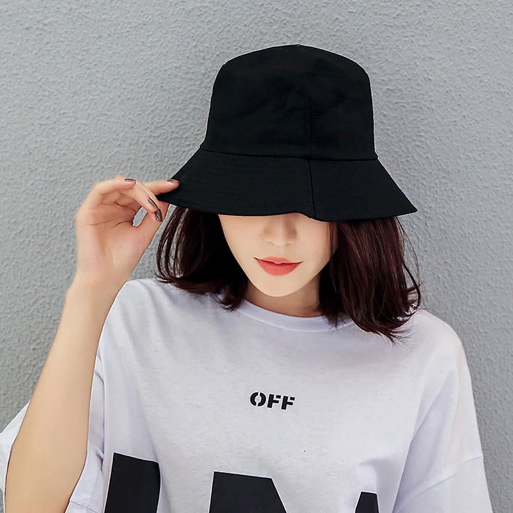 Панама Рыбацкая женская хлопковая шляпа от солнца с плоским верхом карамельных