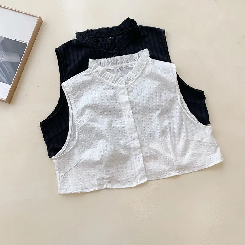 

Deep V-neck Fake Collars Sweater Blouse Decorative Collar Female Shirt Neckwear Fake Lapel for Dress Sweater Accessories