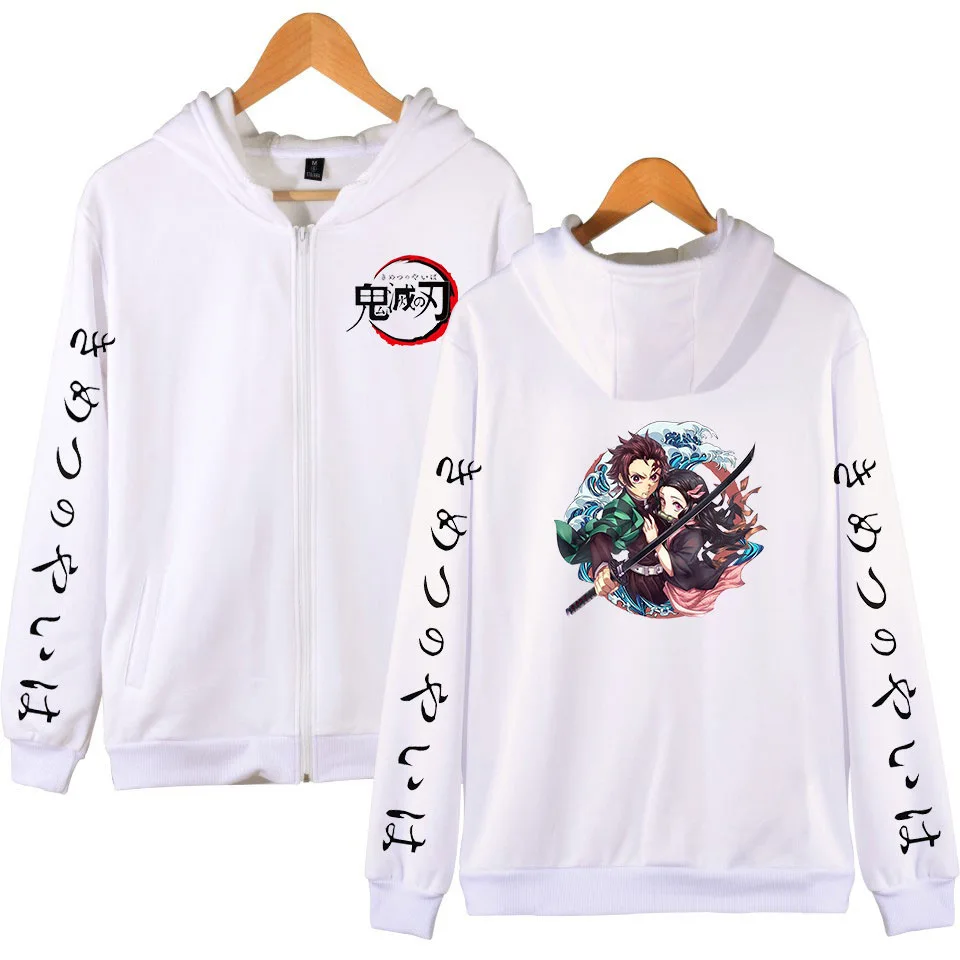 Demon Slayer: Kimetsu no Yaiba пальто на молнии с длинным рукавом куртка Аниме и куртки размера плюс толстовки и толстовки