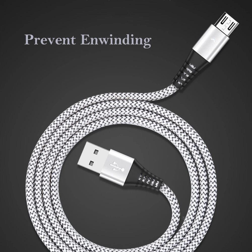 Светодиодный кабель Micro USB 1,2 A, кабель для быстрой зарядки, светодиодный индикатор 1,8 м, кабель для зарядки и передачи данных в нейлоновой оплетке, шнур для зарядки телефона Android