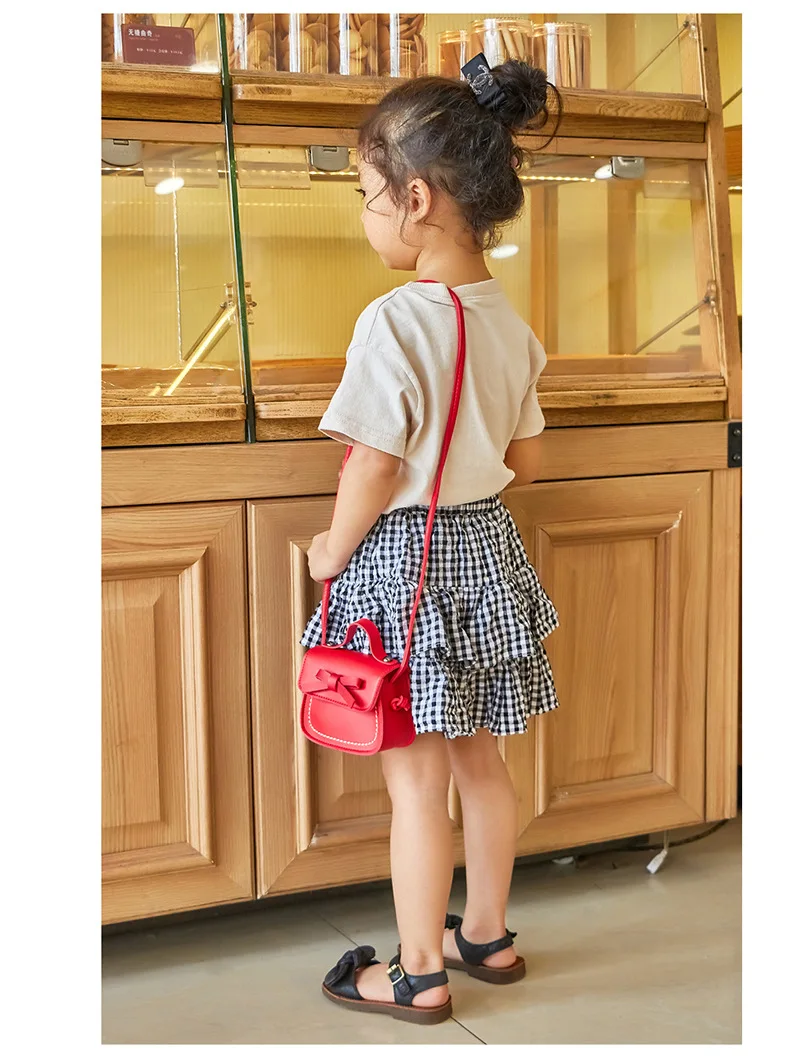 Новая модная Милая Детская сумка на плечо с бантом для девочек, сумка через плечо, сумка-кошелек из искусственной кожи