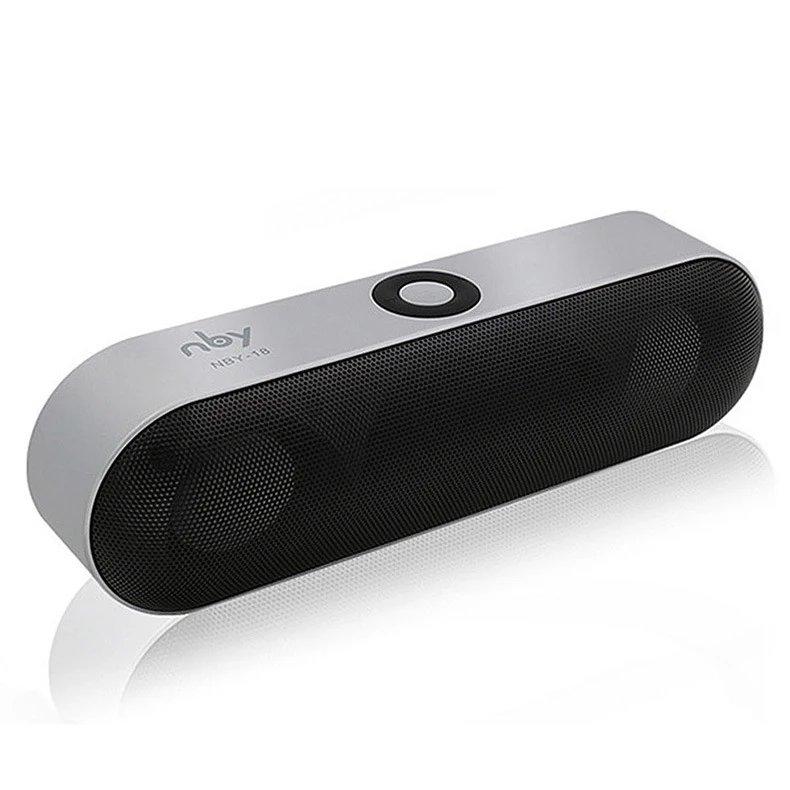 Silver 500PCS NBY-18 Bluetooth Speaker Mini Bluetooth Square Sound Box Wireless Portable Bluetooth Speaker TF-Card Supported - Цвет: Silver