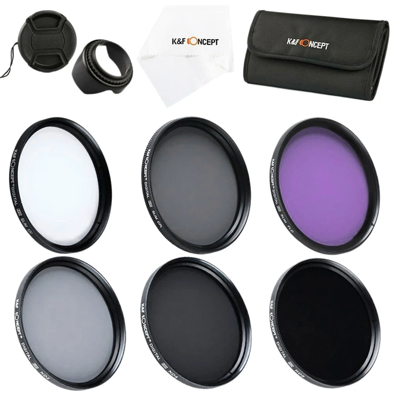 

K&F Concept Uv Cpl Fld Nd2+4+8 Lens Filter Kit For Nikon Canon Sony Dslr