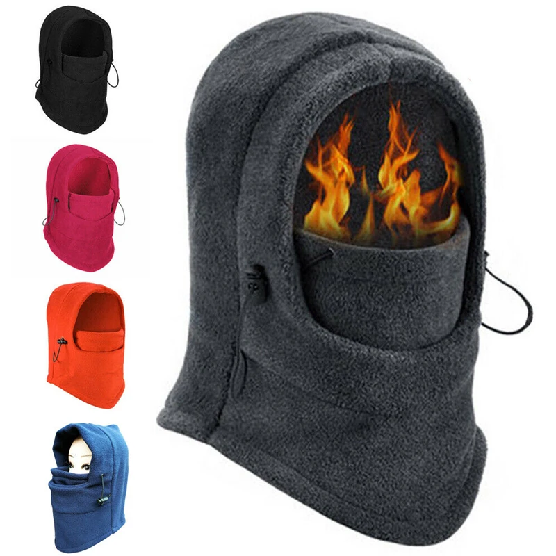 

Warm fleece balaclava hat with hood and warm collar for cycling facial mask winter outdoor face mask for men cycling mask cap