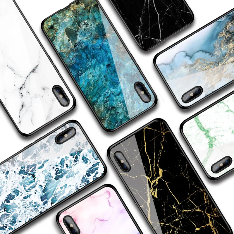 Роскошный чехол из закаленного стекла для телефона iPhone 11Pro Max X XS XR 8 7 6 5S SE 6S Plus