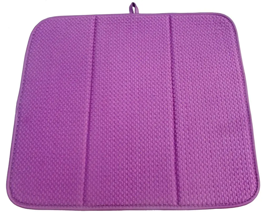 purple Супер абсорбент Кухня вафельные бамбуковые циновки Прилавок коврик блюдо Draine микрофибра Подушка XL 16inx18in черный - Цвет: purple