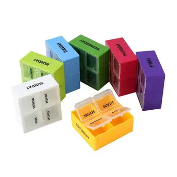 

Pill Box Organizer Weekly 7 Day with 4 Large Compartments Morn/Noon/Night/Bedtime Pills Medicine Tablet Box Dispenser Organizer