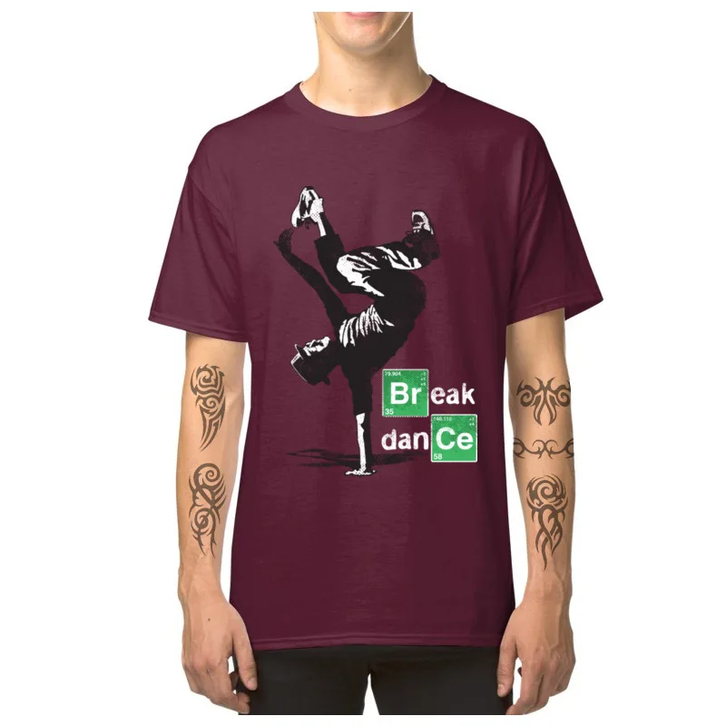 Break_dance_1640 All Cotton T-Shirt for Men Short Sleeve Tops Shirt Prevalent Summer/Autumn O Neck Tops T Shirt Casual Break_dance_1640 maroon
