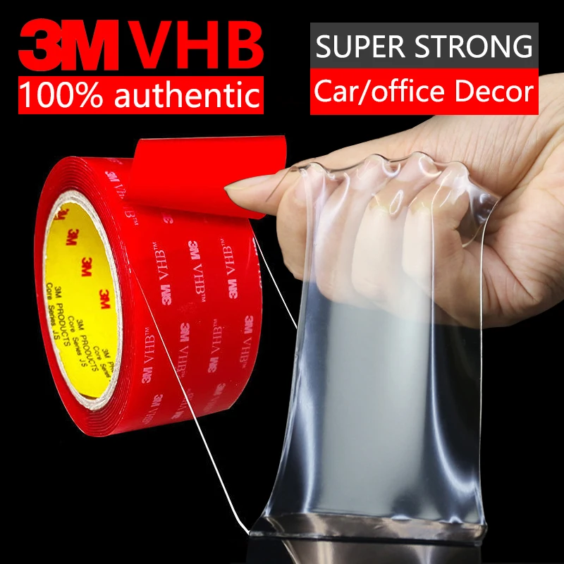 3M Nano Double Sided Tape VHB Heavy Duty Mounting Clear Adhesive Sticker Acrylic Foam Scotch Tape Anti-Temperature Car Decor