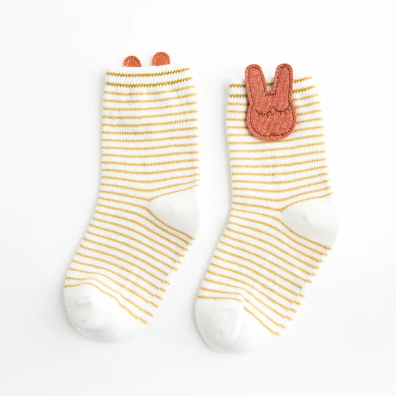 Хлопковые носки для малышей Детские короткие носки в полоску детские модные носки с милыми рисунками весенне-осенние носки для маленьких мальчиков и девочек от 1 до 5 лет