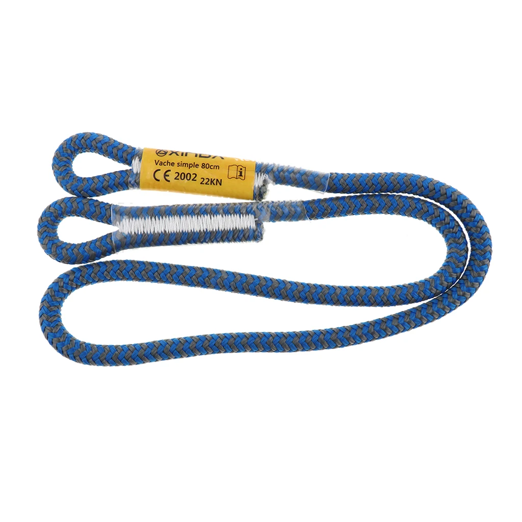 80cm/100cm 25KN 8mm Diameter Prusik Eye-to-Eye Rope for Arborist Rock Climbing Caving Ziplining