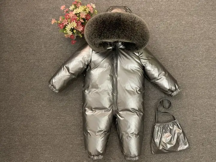 Температуру до-30 градусов, Детский пуховик детская зимняя куртка реального большой меховой воротник для маленьких мальчиков для девочек Комбинезон, теплое платье из плотной ткани, зимний комбинезон Z693 - Цвет: 10