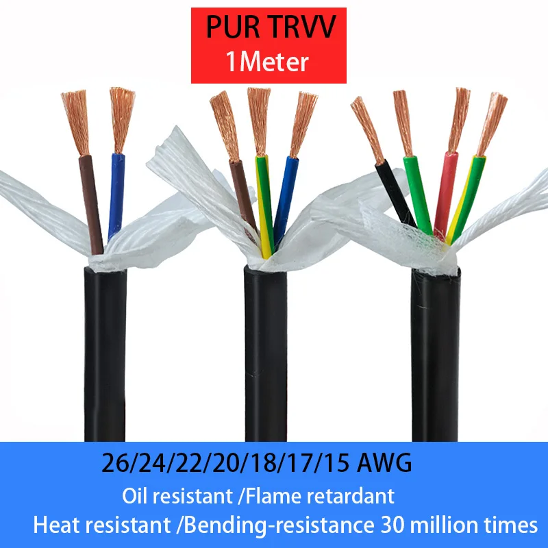 TRVVPURDragChainCable2/3/4/5/6Cores26/24/22/20/18/17AWGHigh-flexibleCableOilResistanceHeat-ResistantTowlineCable-AliExpress