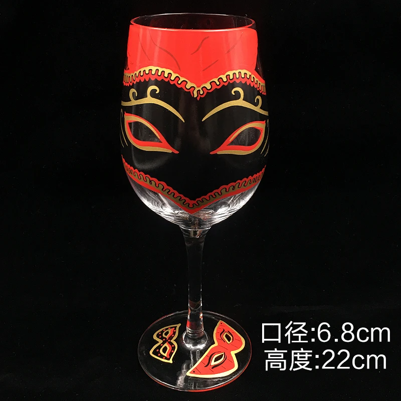 Portsble бокал для вина Кубок красное вино стекло кристалл бокал es Европейский винный набор Кубок домашний Декор подарок на день рождения C023 - Цвет: mask red wine glass
