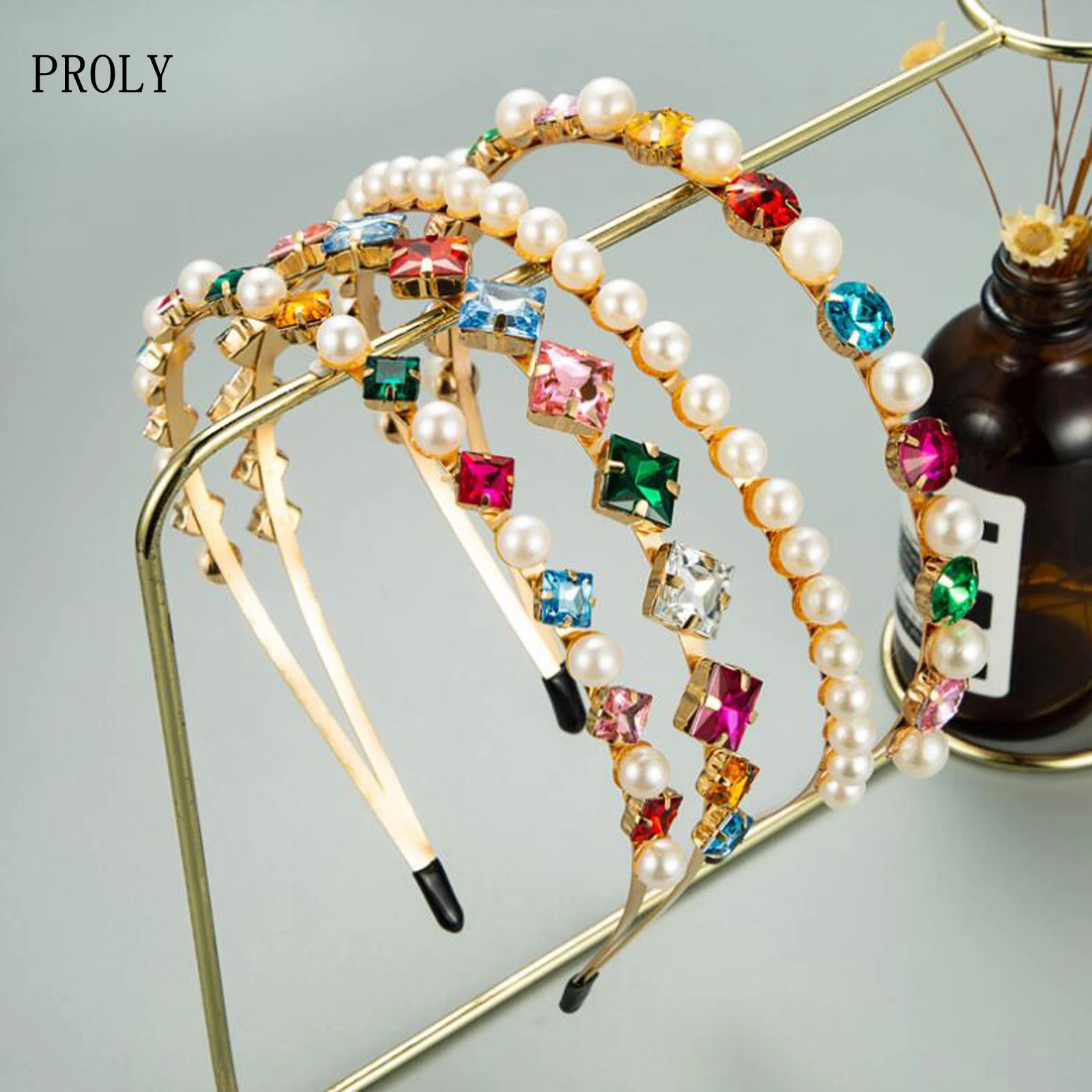 

PROLY New Fashion Women's Hairband Shining Rhinestone Headband Classic Alloy Headwear Adult Hair Accessories Wholesale
