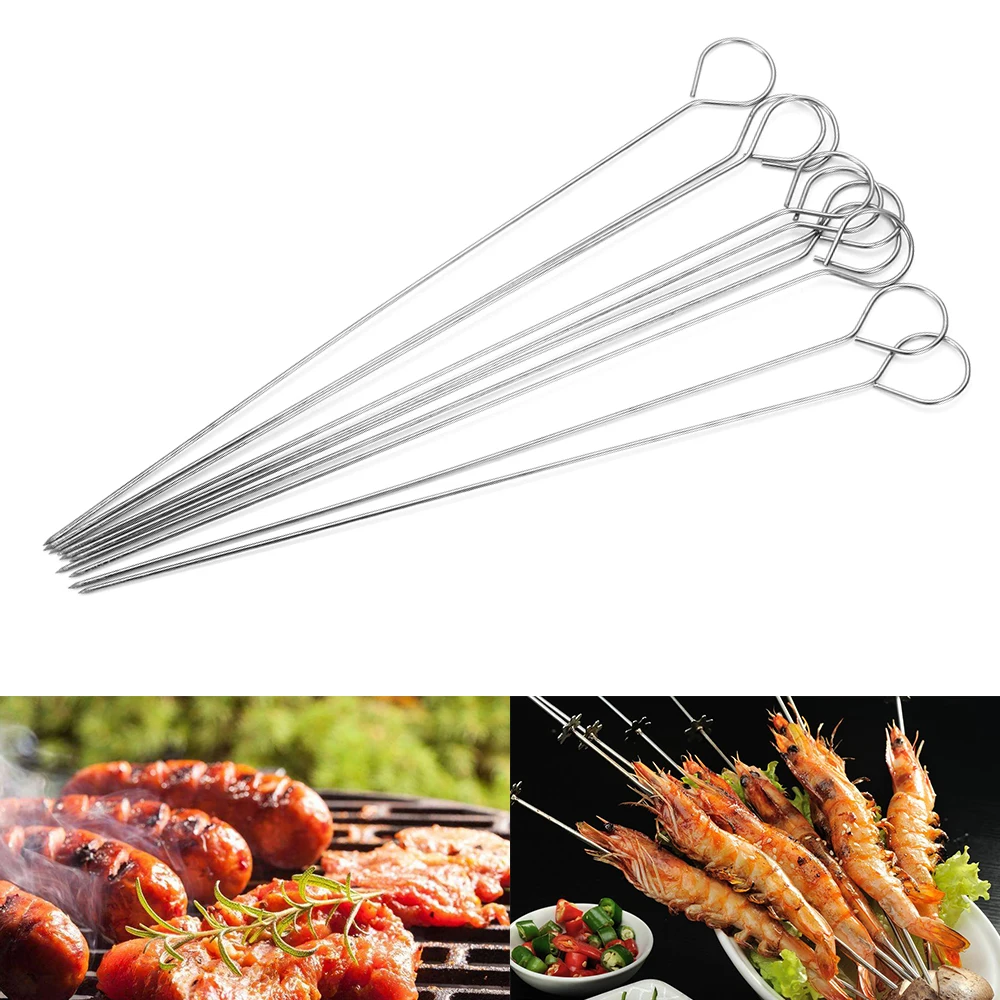 Brochette Verticale En Acier Inoxydable Pour Shawarma Et Grill - 3 Pointes, Longueurs 20,3 à 30,5 Cm