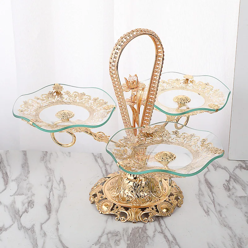 

2020 New Glass Fruit Bowl Light Luxury Creative Home Living Room Hotel Tea Table Crystal Fruit Bowl Wholesale
