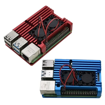 

for Raspberry Pi 4 Model B 2G RAM DIY Kit Support WIFI Bluetooth with Aluminum CNC Alloy Protective Case Cooling Dual Fan for Ra