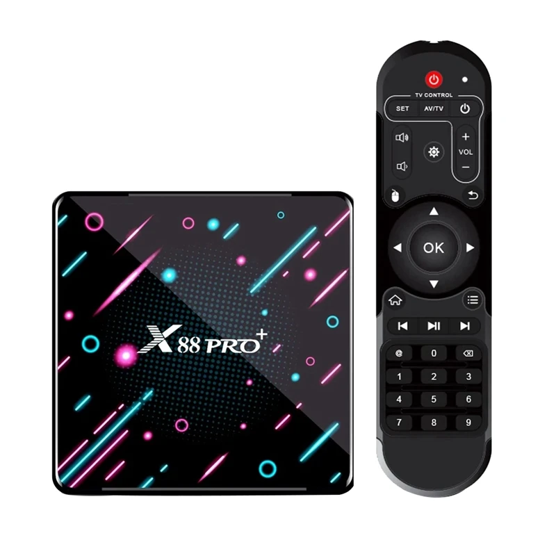 X88 PRO PLUS Android 9.0 Smart TV Box UHD 4K Media Player RK3368 4GB/32GB 2.4G/5G Dual-Band WiFi BT4.0 100M LAN Digital Display
