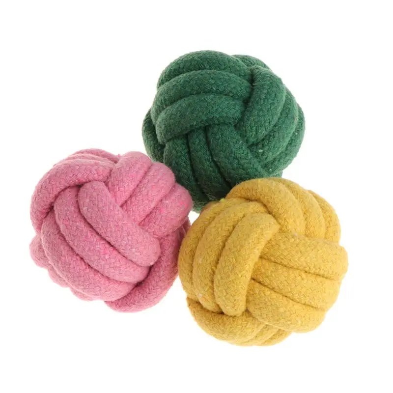 

Pet Toys Rope Ball Knitted Bite Chew Teeth Cleaning Dogs Cats Puppy Interactive 85WC