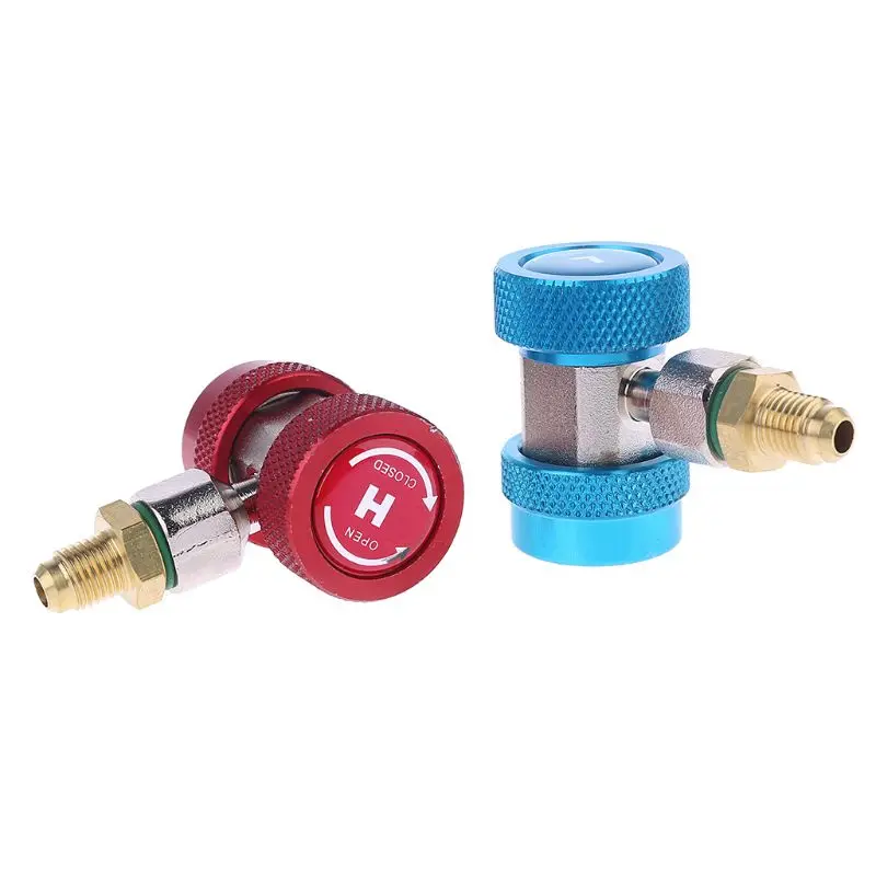 

2Pcs R134A H / L Adapters Quick Coupling Air Conditioner Coolant Adjustable New F42B