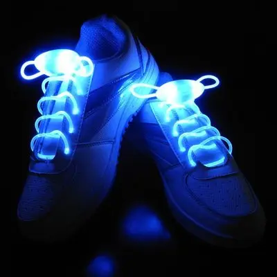 1 пара 120 см модные спортивные светящиеся игрушки аксессуары шнурки светится в темноте улучшают манипуляционные возможности подарок для детей - Цвет: LED Blue