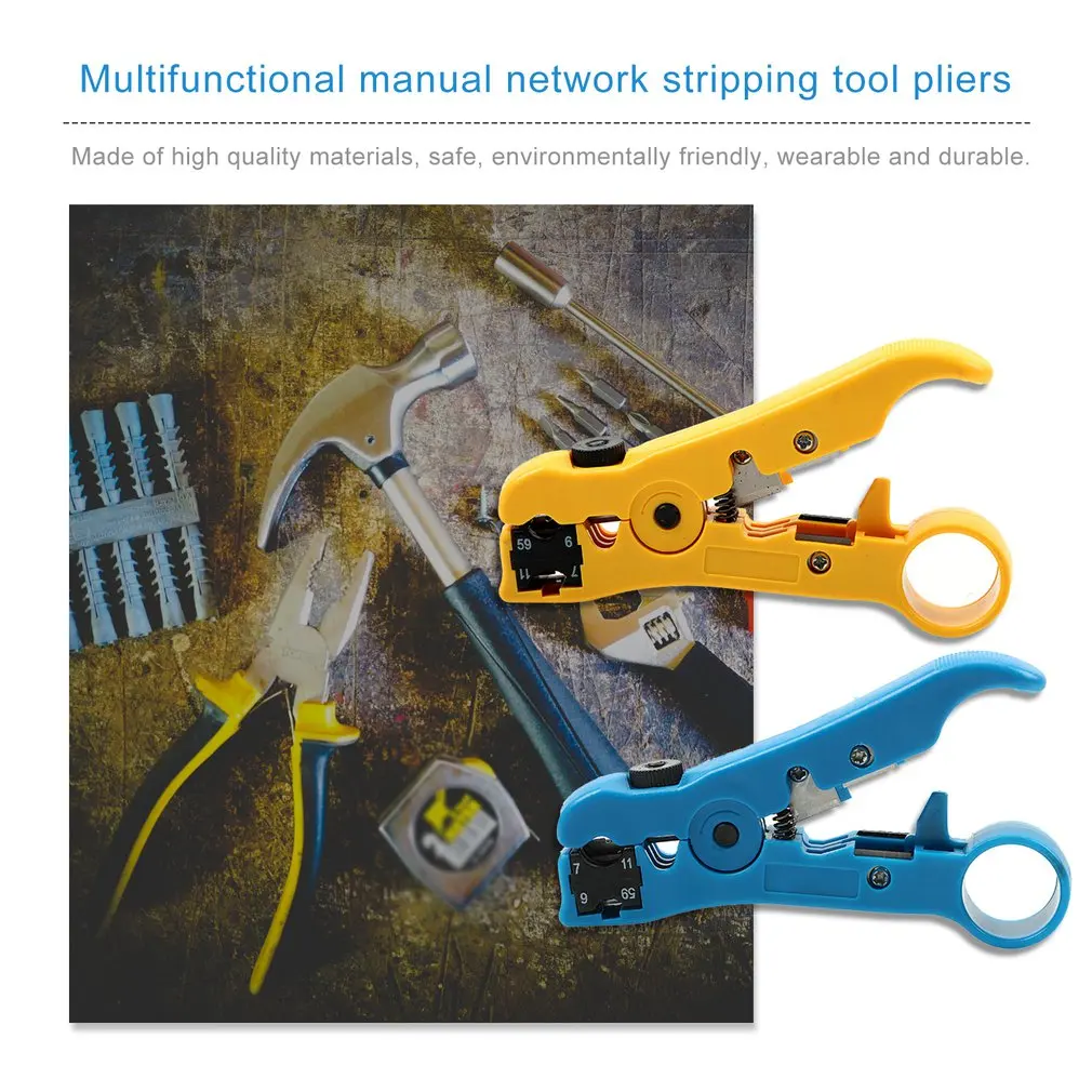 

Wire Cable Pliers Electric Stripping Tools Multi-functional Cutter Striper for UTP/STP RG59 RG6 RG7 RG11