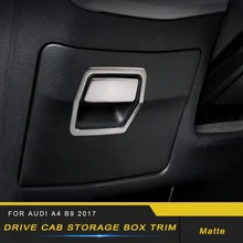 Для Audi A4 A5 S4 S5 B9 коробка для хранения водителя автомобиля ручка рамка накладка наклейка хромированные аксессуары для интерьера