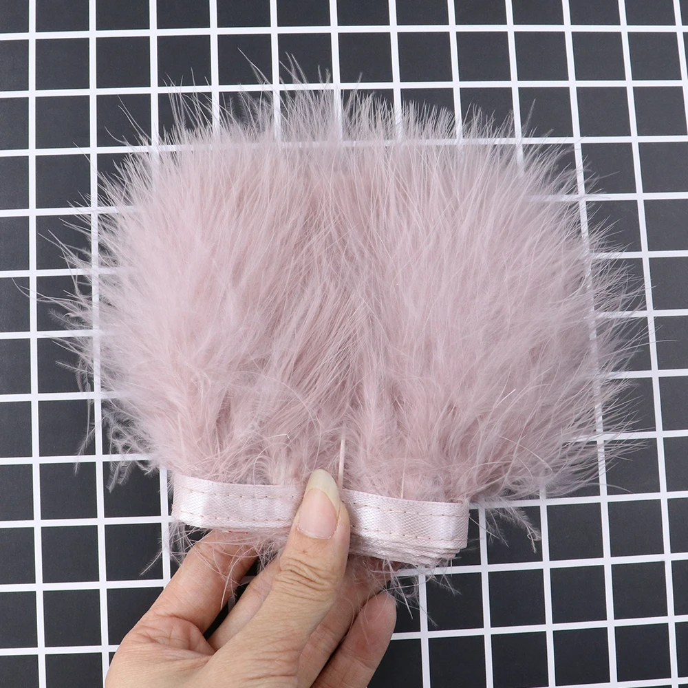 1 Meter Fancy Soft Fluffy Turkey Marabou Feather Ribbon Lace Trim for Party Dress Garment Decoration