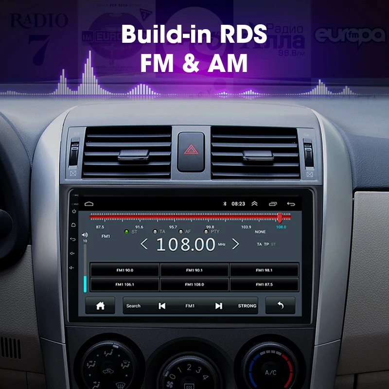 JMCQ 9 &quotдля Toyota Corolla 2006 2013 автомобильный Радио Android плеер головное устройство GPS