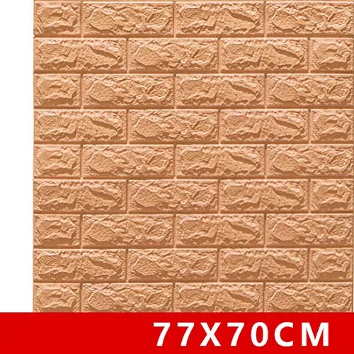 Beige 3D наклейки на кирпичную стену, водостойкие наклейки для гостиной, спальни, DIY, самоклеющиеся обои, искусство 70*77*0,5 см, настенные наклейки для дома - Цвет: Beige