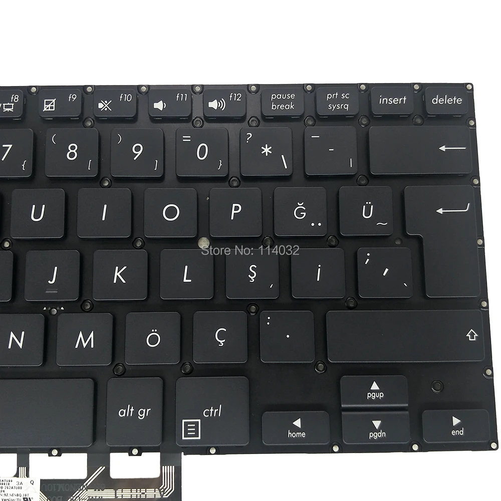 Teclado Turco para Notebook Luz de Fundo para Asus Zenbook Ux461 Ux461fa Ux461u Ux461un Ux461ua Preto tr Substituição tr - Imagem 6
