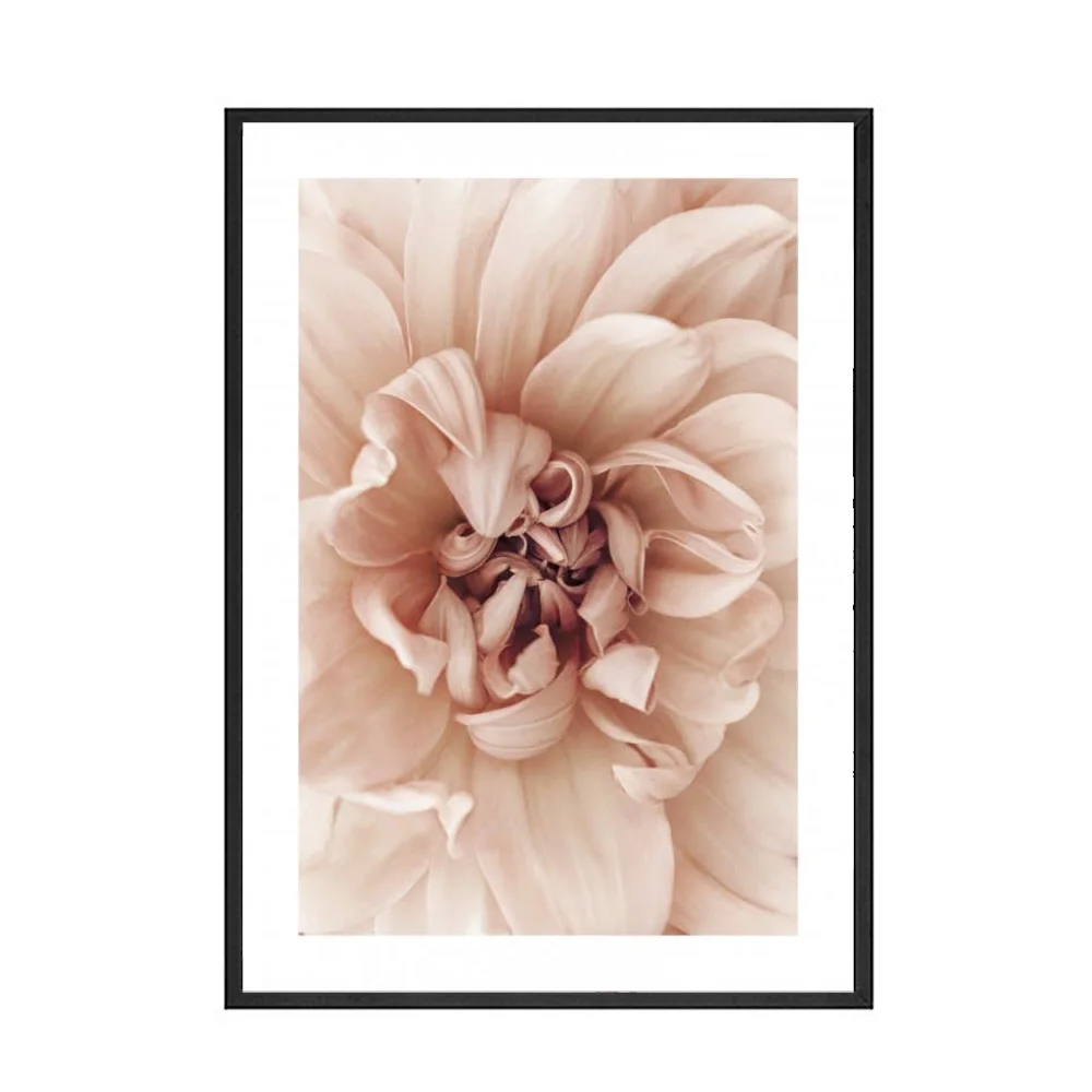 Pink Style Flower Poster Green Leaves Canvas Art Print Morocco Door Modern Wall Art Pictures for Living Room Decor