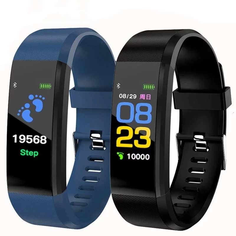 

Health Bracelet 115Plus Heart Rate Blood Pressure Smart Band Fitness Tracker Smartband Bluetooth Wristband Smart Watch Men