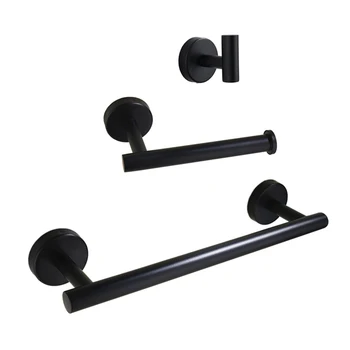 

3pcs/set Multi-function Shelf Wall Mount Glass Towel Rack Anti-rust Stainless Steel Holder Storage Rack Bath Hook Home Supplies