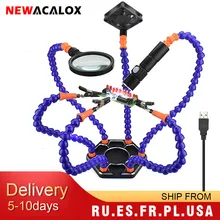 NEWACALOX – outil de troisième main pour soudage, outil de troisième main pour soudage de PCB, loupe de lampe de poche avec ventilateur USB cc grossissant 3X, Station de réparation de soudage