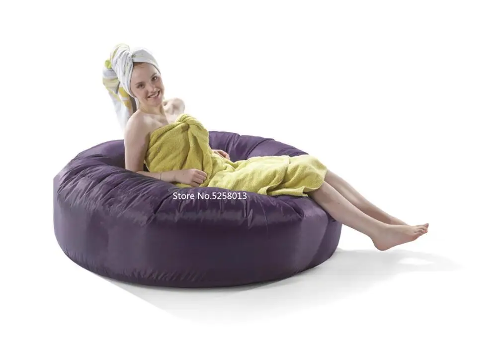 Черная комфортная кровать для уличного бассейна с круглым мешком кресло отдыха