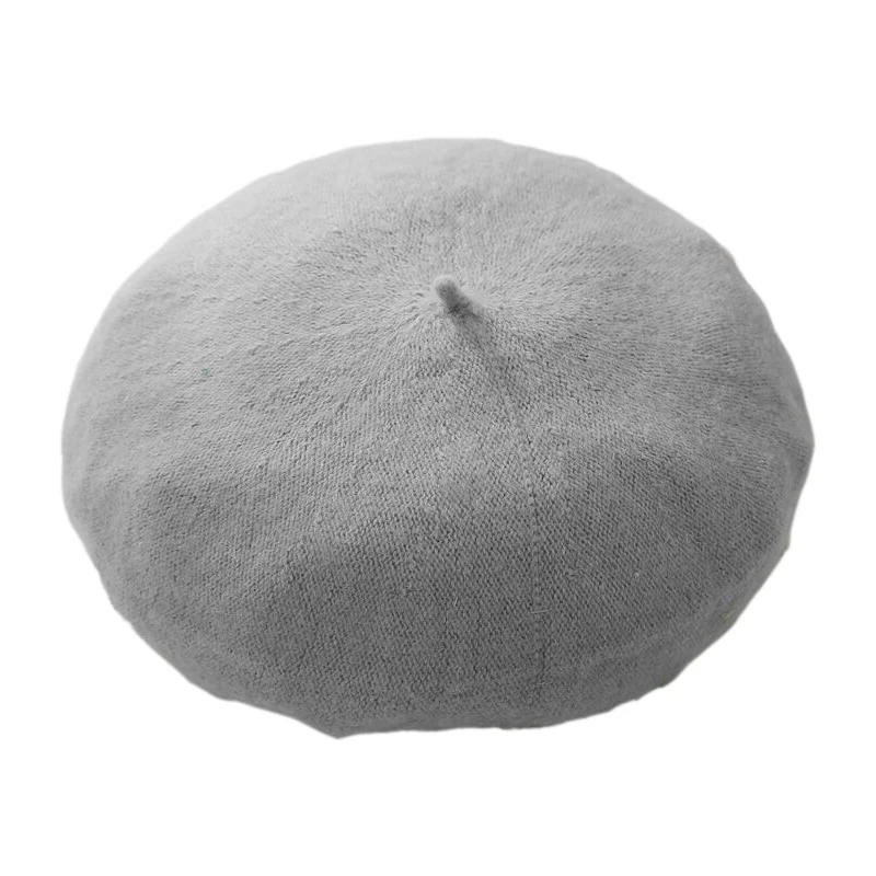 gray beret Перламутровый берет для женщин кашемировая зимняя Ретро французская зимняя черная красная французская художница плоская модная красная Желтая Женская винтажная Кепка - Цвет: gray beret