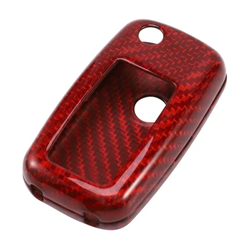 

Red Real Carbon Fiber Case Remote Fob Key Cover Fit for Sagitar Tiguan Bora Lavid PASSAT