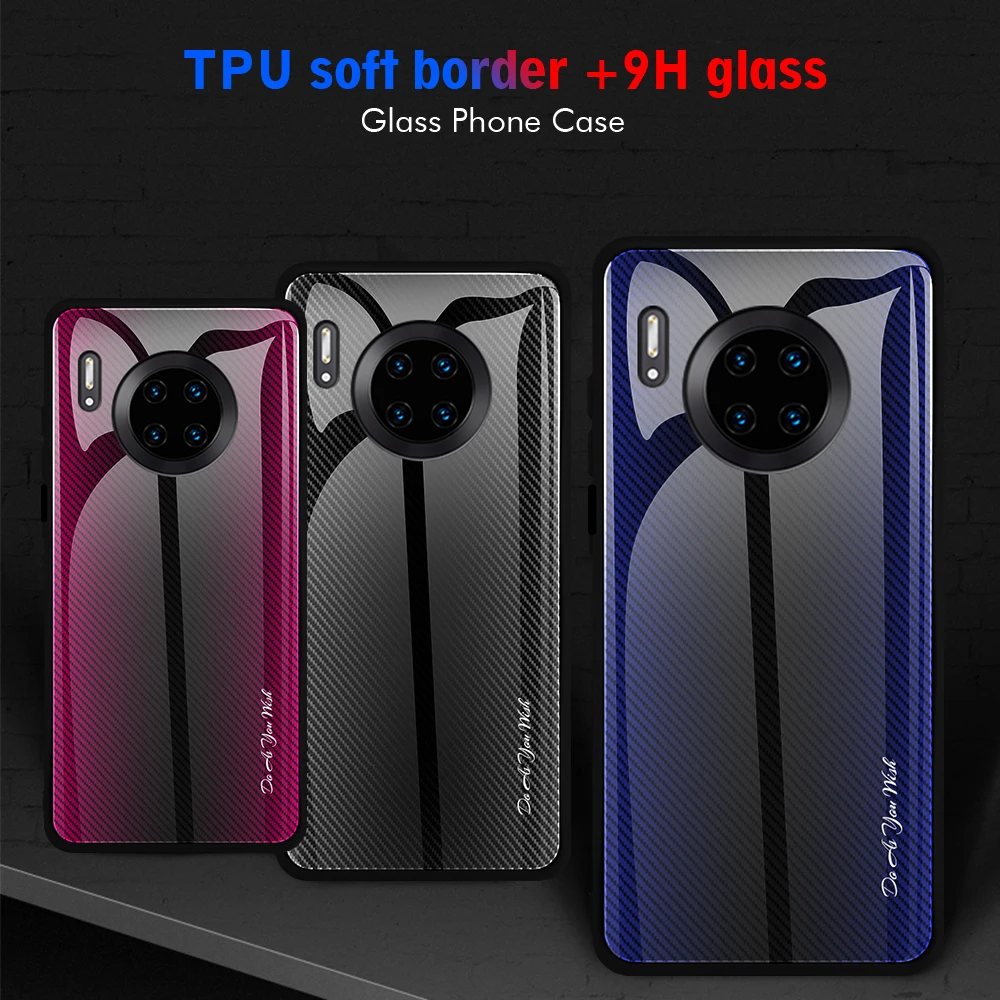 Joyce Gradient Case Temper Glass for HuaWei P20 P30 Protective Cover Mate 20 Honor 9X lite maimang 7 Shockproof | Мобильные телефоны