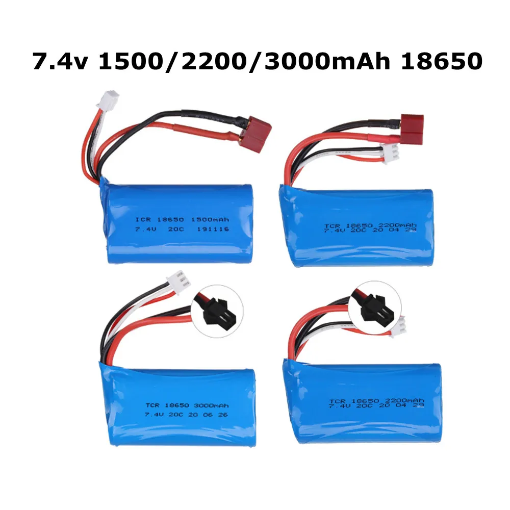 7.4V 1500mAh/2200mAh/3000mAh 18650 lipo Battery for Q46 Wltoys 10428 /12428/12423 WPL MN99S D90 U12A S033g Q1 H101 Rc Boats Cars |