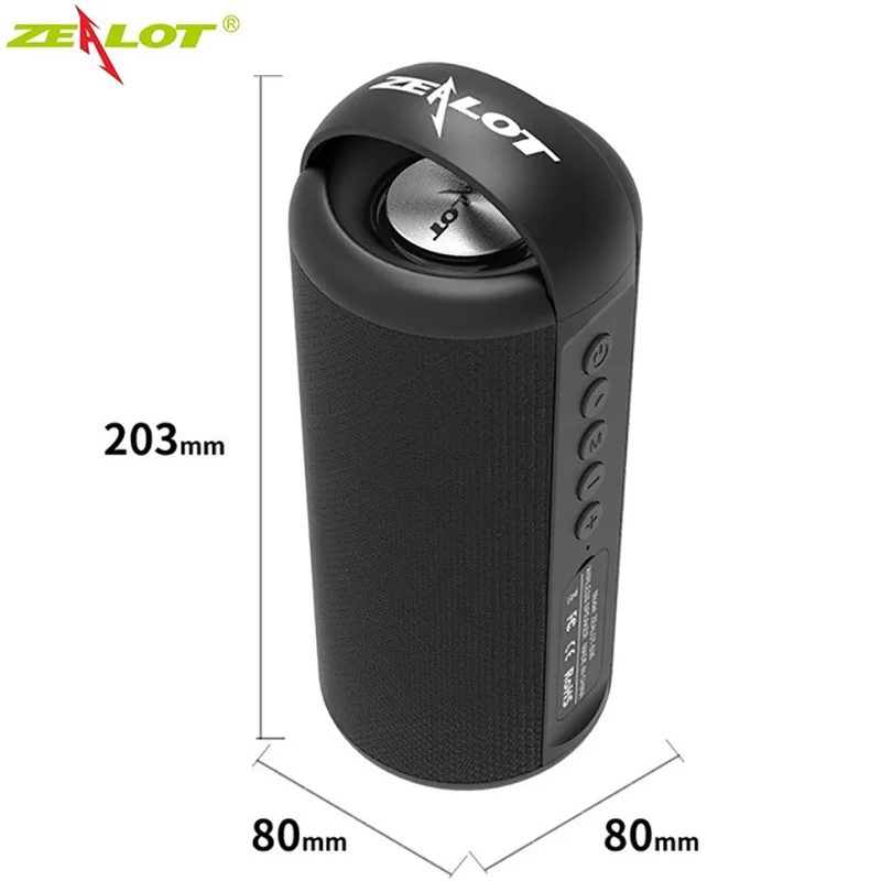 ZEALOT S30 Wireless Bluetooth Speaker HIFI Portable Speakers Stereo Bass Sound Box Support TF Card,TWS,AUX,USB Flash Drive