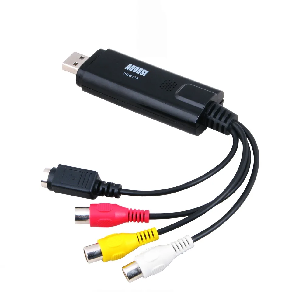 Внешняя карта видеозахвата August VGB100 USB2.0 передача VHS домашних видео на ПК/захват Xbox