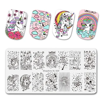 

BeautyBigbang Valentine's Day unicorn Nail Stamping Plates Template Celebration Manicure Nail Art Image Plate