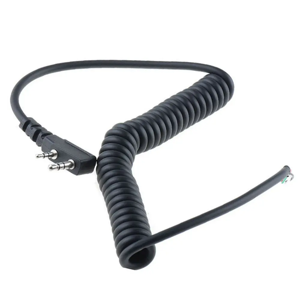 DIY K Head 2 pin 4 провода микрофон Микрофон Спикер кабель пружинная линия для Baofeng UV5R UV-5R