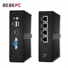 Fanless Mini PC Server Firewall Intel Celeron J1900 J4125 4LAN Gigabit Ethernet Mini Computador Windows 10 PfSense Linux Router 1