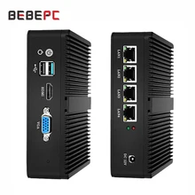 

Fanless Router Mini PC Server Firewall Intel Celeron J1900 N2830 4LAN Gigabit Ethernet Mini Computador Windows 10 PfSense Linux